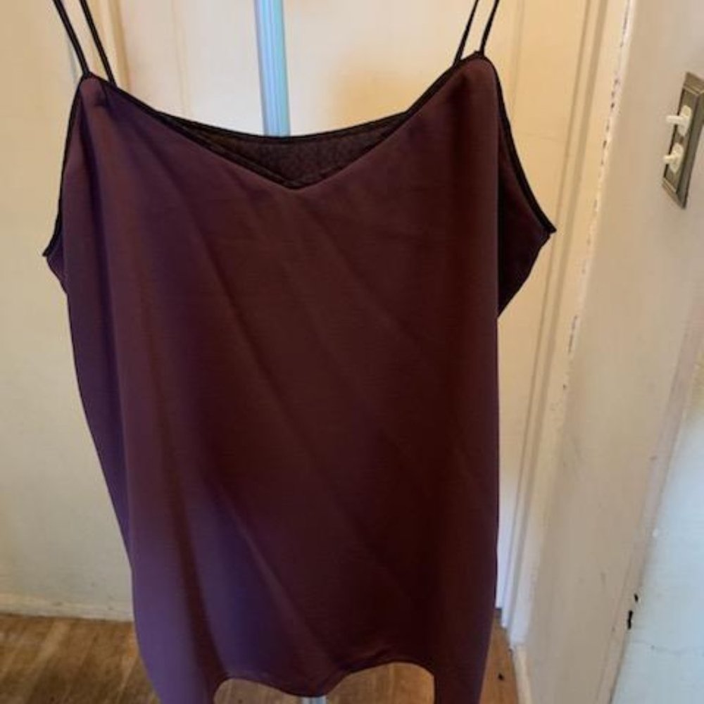 Reversible Spaghetti Strap Top Burgundy/fudge